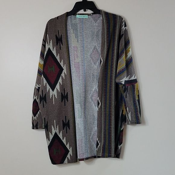 Chris & Carol Sweaters - Chris and Carol Western Long Cardigan L